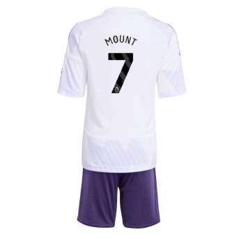 Billige Fotballdrakt Manchester United Mason Mount #7 Replika Bortedraktsett Barn 2025-26 Kortermet (med bukser)